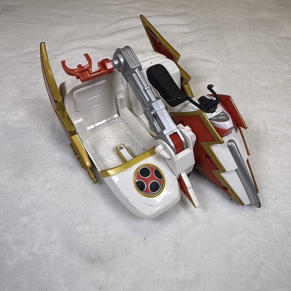Power Rangers Wild Force Rider Vehicle Bandai 2002 Red White Gold Incomplete